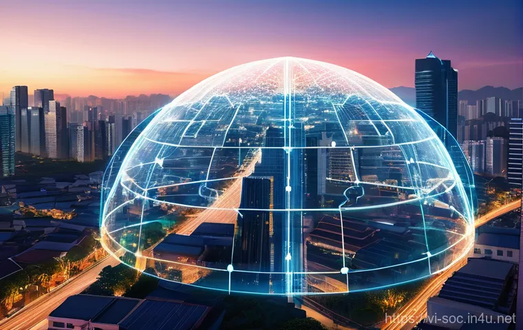 보안관제센터 운영 성공 사례 - **Prompt:** A modern, state-of-the-art Security Operations Center (SOC) bustling with activity. Two ...