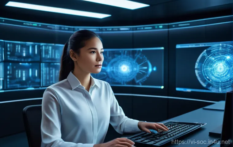 보안관제센터 운영 성공 사례 - **Prompt:** A symbolic representation of digital asset protection and customer trust. In the foregro...