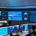 Home 18 보안관제센터에서 사용하는 프로토콜 이해 - A high-tech cybersecurity operations center in Vietnam, with diverse Vietnamese IT professionals mon...