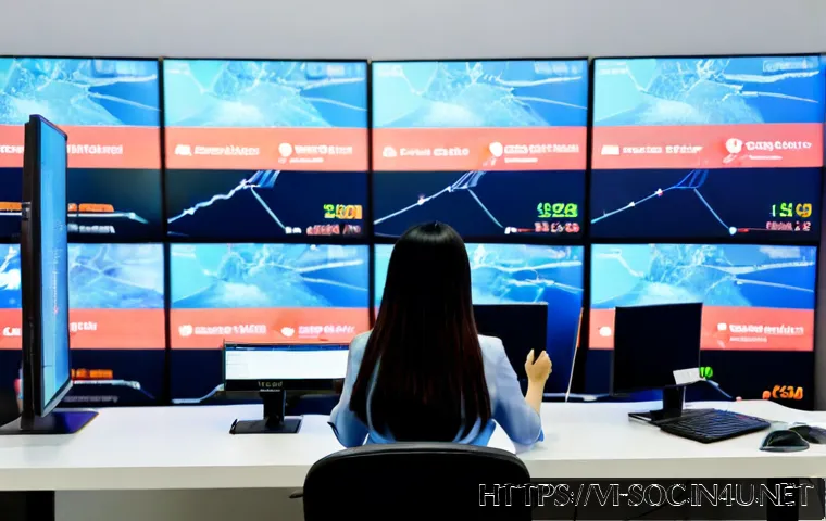 Home 17 보안관제센터 초보자 가이드 - Photorealistic cybersecurity operations center in Vietnam, a young Vietnamese analyst wearing modest...